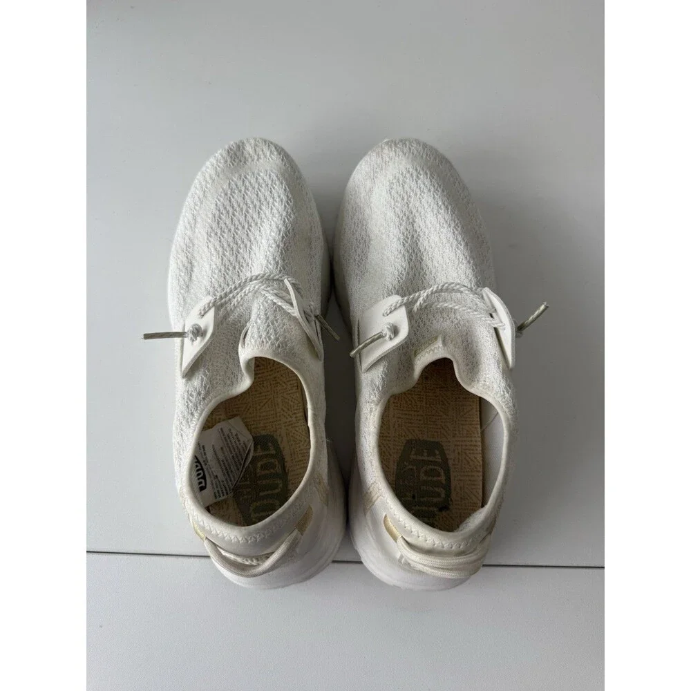 Hey Dude Women's Sirocco Crochet Mesh Loafers White Gold Women 8